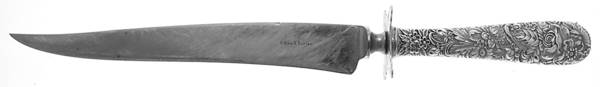 Repousse (Sterling, 1924, S.Kirk & Son, Inc.) Large Carving/Roast Knife StnlBl w/Sterling Guard