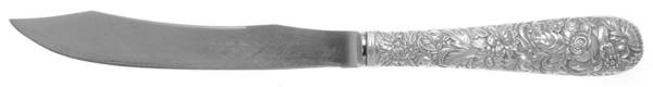 Repousse (Sterling, 1924, S.Kirk & Son, Inc.) Large Stainless Blade Roast Carving Knife