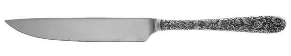 Repousse (Sterling, 1924, S.Kirk & Son, Inc.) Steak Knife Individual Hollow, No Serrate HC