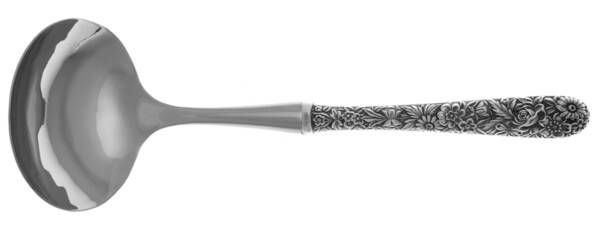 Repousse (Sterling, 1924, S.Kirk & Son, Inc.) Gravy Ladle with No Spout Stainless Bowl HC