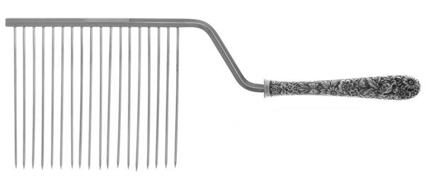 Repousse (Sterling, 1924, S.Kirk & Son, Inc.) Cake Breaker with Silverplate Prongs HC