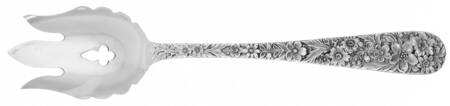 Repousse (Sterling, 1924, S.Kirk & Son, Inc.) Vegetable Serving Fork Solid  HC