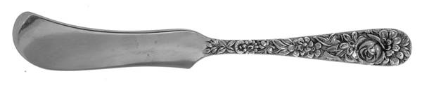Repousse (Sterling, 1924, S.Kirk & Son, Inc.) Flat Handle Butter Spreader