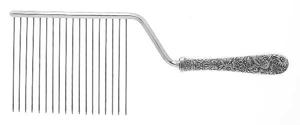 Repousse (Sterling, 1924, S.Kirk & Son, Inc.) Cake Breaker with Silverplate Prongs