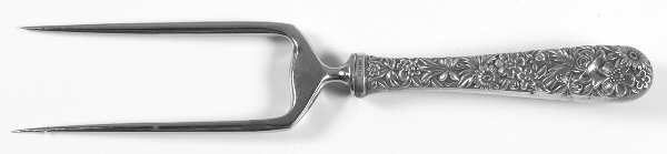 Repousse (Sterling, 1924, S.Kirk & Son, Inc.) Small Joint/Roast Holder Fork