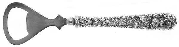Repousse (Sterling, 1924, S.Kirk & Son, Inc.) Bottle Opener with Silverplate Bowl