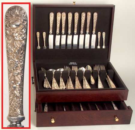Repousse (Sterling, 1924, S.Kirk & Son, Inc.) 53 Piece Set
