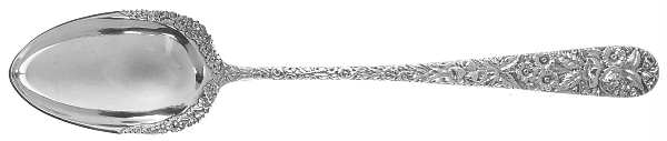 Repousse (Sterling, 1924, S.Kirk & Son, Inc.) Dressing/Gravy/Platter Serving Spoon Solid