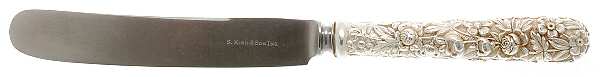 Repousse (Sterling, 1924, S.Kirk & Son, Inc.) Old French Hollow Knife, Full Repousse w/ Bolster by Kirk Stieff