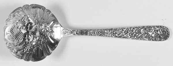 Repousse (Sterling, 1924, S.Kirk & Son, Inc.) Solid Shell Berry/Casserole Spoon
