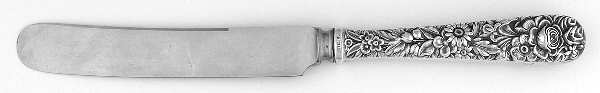 Repousse (Sterling, 1924, S.Kirk & Son, Inc.) Old French Hollow Knife with Bolster