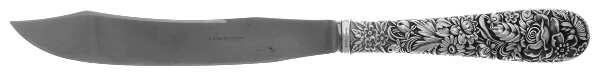 Repousse (Sterling, 1924, S.Kirk & Son, Inc.) Large Stainless Blade Roast Carving Knife