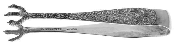 Repousse (Sterling, 1924, S.Kirk & Son, Inc.) Large Sugar Tongs by Kirk Stieff