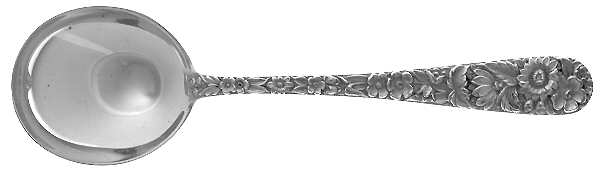 Repousse (Sterling, 1924, S.Kirk & Son, Inc.) Large Round Bowl Soup Spoon (Bouillon)