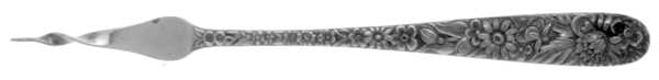 Repousse (Sterling, 1924, S.Kirk & Son, Inc.) 1 Twisted Tine Butter Pick