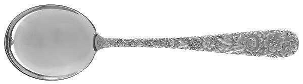 Repousse (Sterling, 1924, S.Kirk & Son, Inc.) Round Bowl Soup Spoon (Cream Soup)