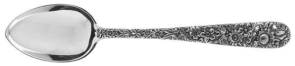 Repousse (Sterling, 1924, S.Kirk & Son, Inc.) Dessert/Oval Soup Spoon by Kirk Stieff