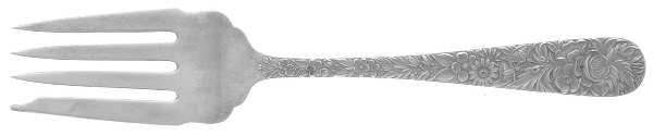 Repousse (Sterling, 1924, S.Kirk & Son, Inc.) Small Solid Cold Meat Serving Fork