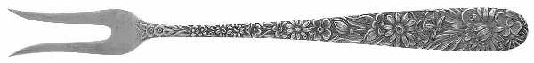 Repousse (Sterling, 1924, S.Kirk & Son, Inc.) Large 2 Tine Lemon Fork