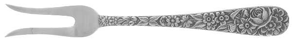 Repousse (Sterling, 1924, S.Kirk & Son, Inc.) Lemon Fork, 2 Tine