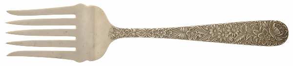 Repousse (Sterling, 1924, S.Kirk & Son, Inc.) Oversize Solid Salad Servng Fork