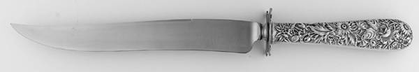 Repousse (Sterling, 1924, S.Kirk & Son, Inc.) Large Carving/Roast Knife StnlBl w/Sterling Guard