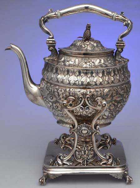 KIJ1 (Sterling, Hollowware) Kettle, Stand & Burner by Kidney & Johnson
