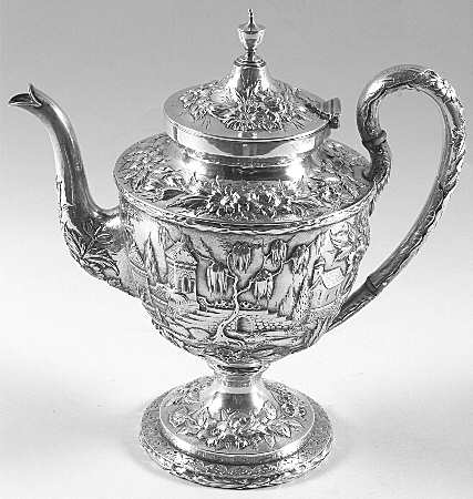 Repousse-Full Chsd-Landsc(925-1000) Teapot