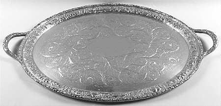 Repousse-Full Chsd-Landsc(925-1000) Large Waiter Tray