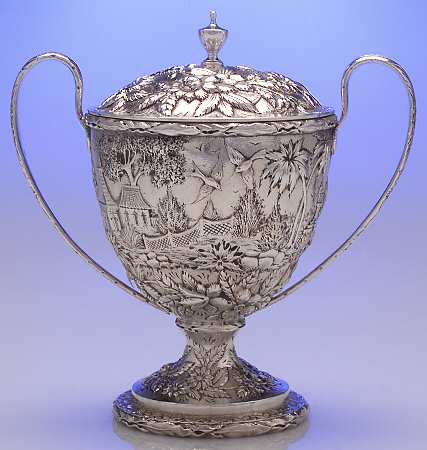 Repousse-Full Chsd-Landsc(925-1000) Sugar Bowl & Lid
