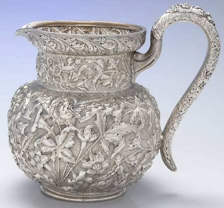 Repousse-Full Chased-Hand Chased 96 Oz Water Pitcher