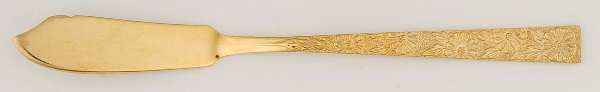 Carlotta (Gold Electroplate) Flat Handle Master Butter Knife by Lifetime
