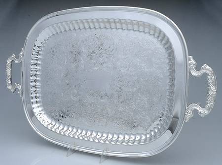 Silverplate Hollowware Small Silverplate Waiter Tray by Leonard Silver Mfg Co