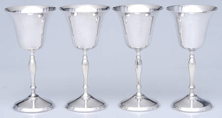 Silverplate Hollowware Wine Goblet - Set of 4