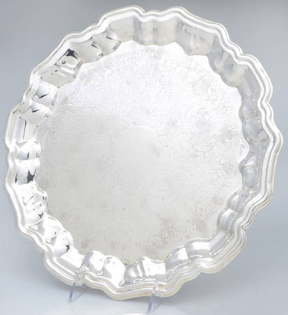 Silverplate Hollowware 13" Round Tray by Leonard Silver Mfg Co