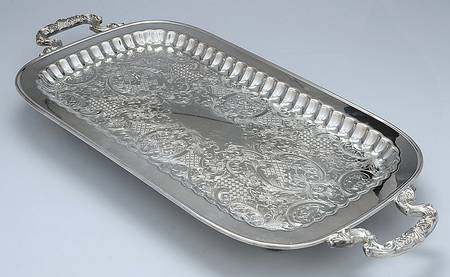 Silverplate Hollowware 19" Rectangular Handled Tray
