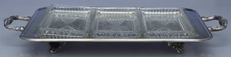 Silverplate Hollowware 1 Glass Liner for a 3 Part Rectangular Relish