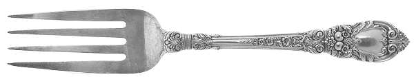 Charles II (Sterling, 1934, No Monograms) Small Solid Cold Meat Serving Fork by Lunt Silver