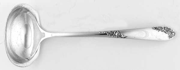 Sweetheart Rose (Sterling, 1951) Solid Piece Cream Ladle by Lunt Silver
