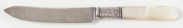Pearl Handle Flatware 2 Individual Fruit Knife with Silverplate Blade by Landers, Frary & Clark