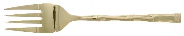 LCU74 (GOLD ELECTROPLATE) Medium Solid Cold Meat Serving Fork