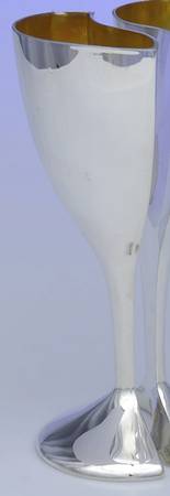 Wedding Promises (Silverplate, Hollowware) Left Side Heart Shape Interlocking Goblet