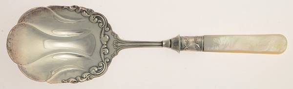 Pearl Handle Flatware 13 (Sterling) Spoon-Salad Serving/Pearl Handle,Silverplated Bowl