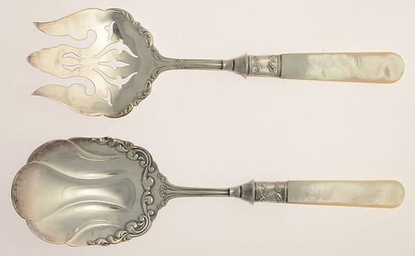 Pearl Handle Flatware 13 (Sterling) Salad Set-2 Pc/Pearl Handle,Silverplate Implements