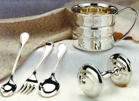 Thread Border (Sterling, Babyware) by Lunt Silver