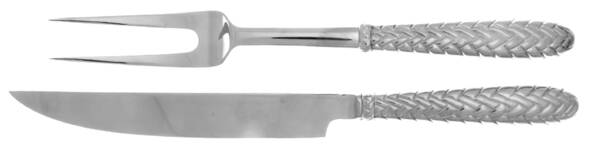 Equestrian Braid (Silverplate, 1991) Large 2-Piece Roast Carving Set w/Stainless Blade