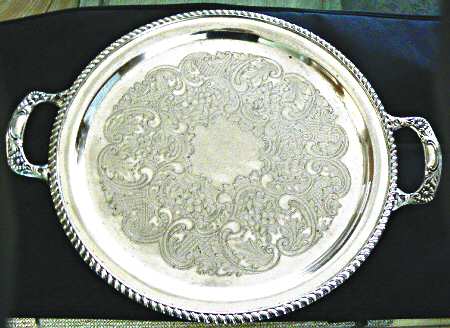 Silverplate Hollowware Silverplate Waiter Tray by Lancaster Silverplat