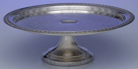 LEO15 (Silverplate, Hollowware) 12" Diameter Pedestal Cake Stand