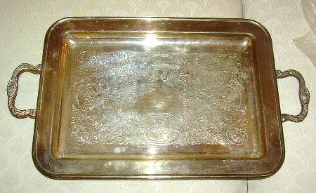 Silverplate Hollowware Silverplate Waiter Tray by Leonard Silver Mfg Co