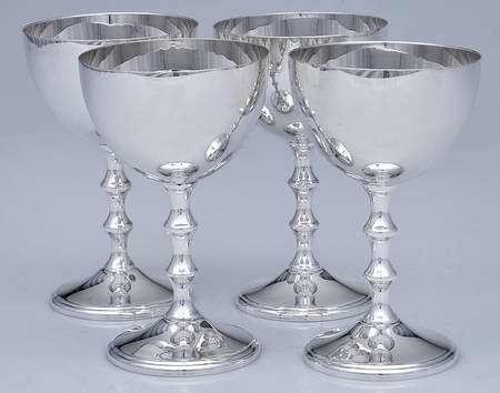 Silverplate Hollowware Wine Goblet - Set of 4 by Lipman-Levinter Industries